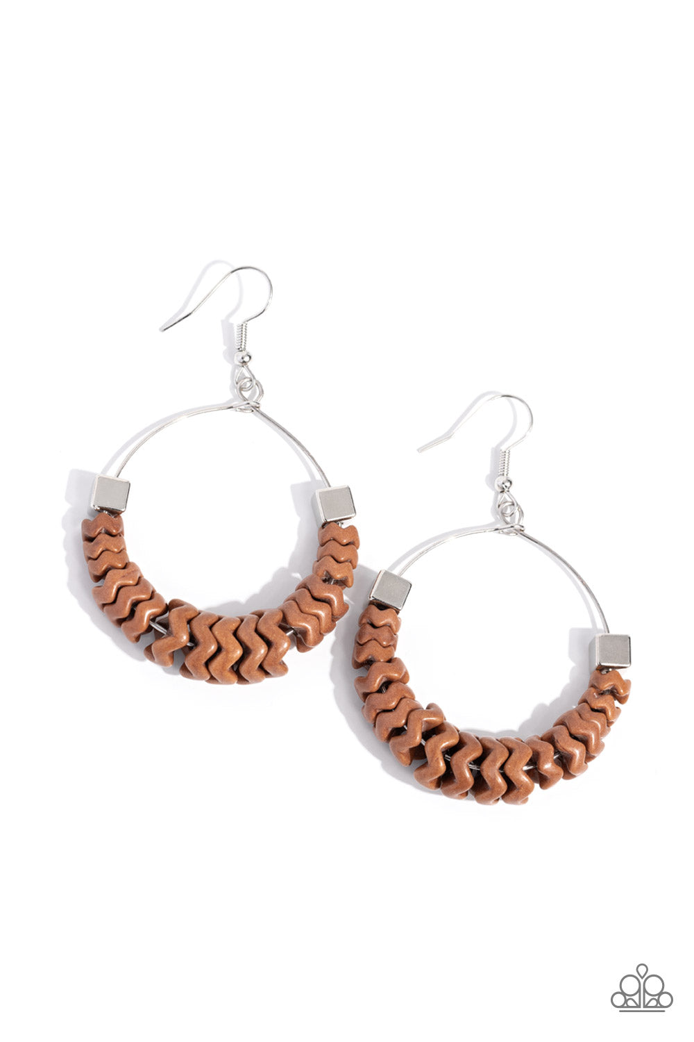 Capriciously Crimped - Brown Earring
