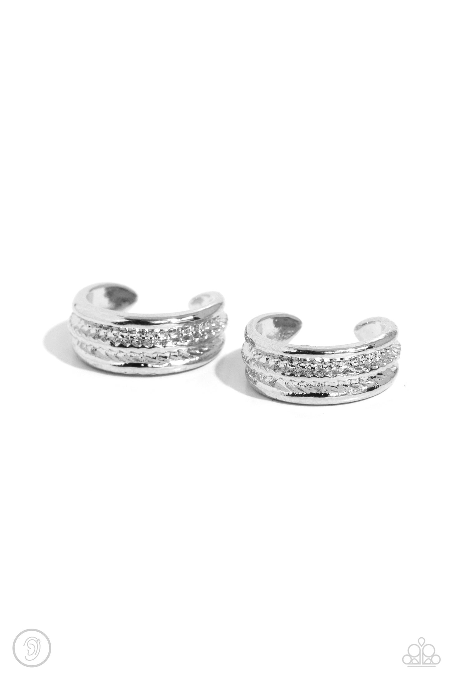 Serrated Season - Silver Cuff Earring