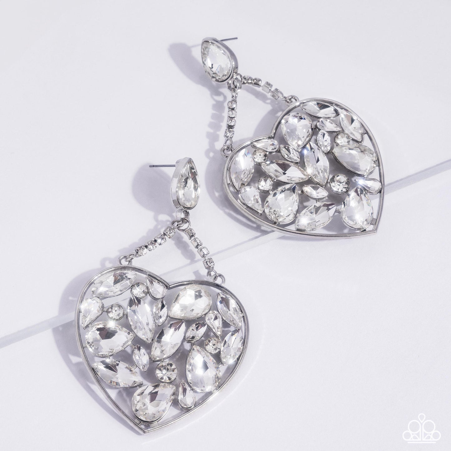 Glittery Gait - White Earring