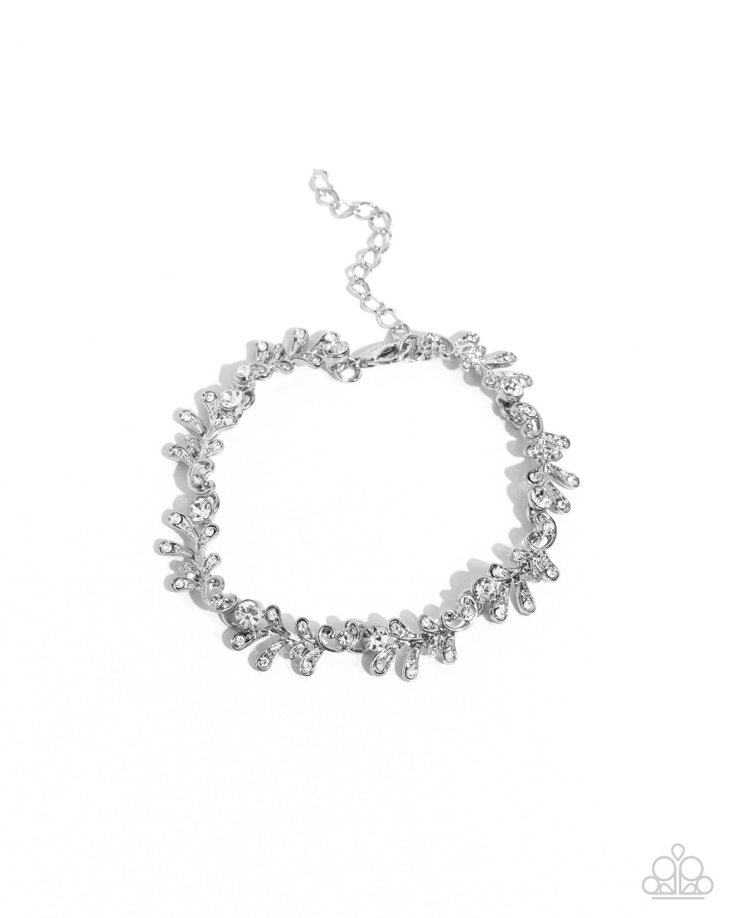 Leafy Lady & Leafy Lass - White Necklace & Bracelet Set