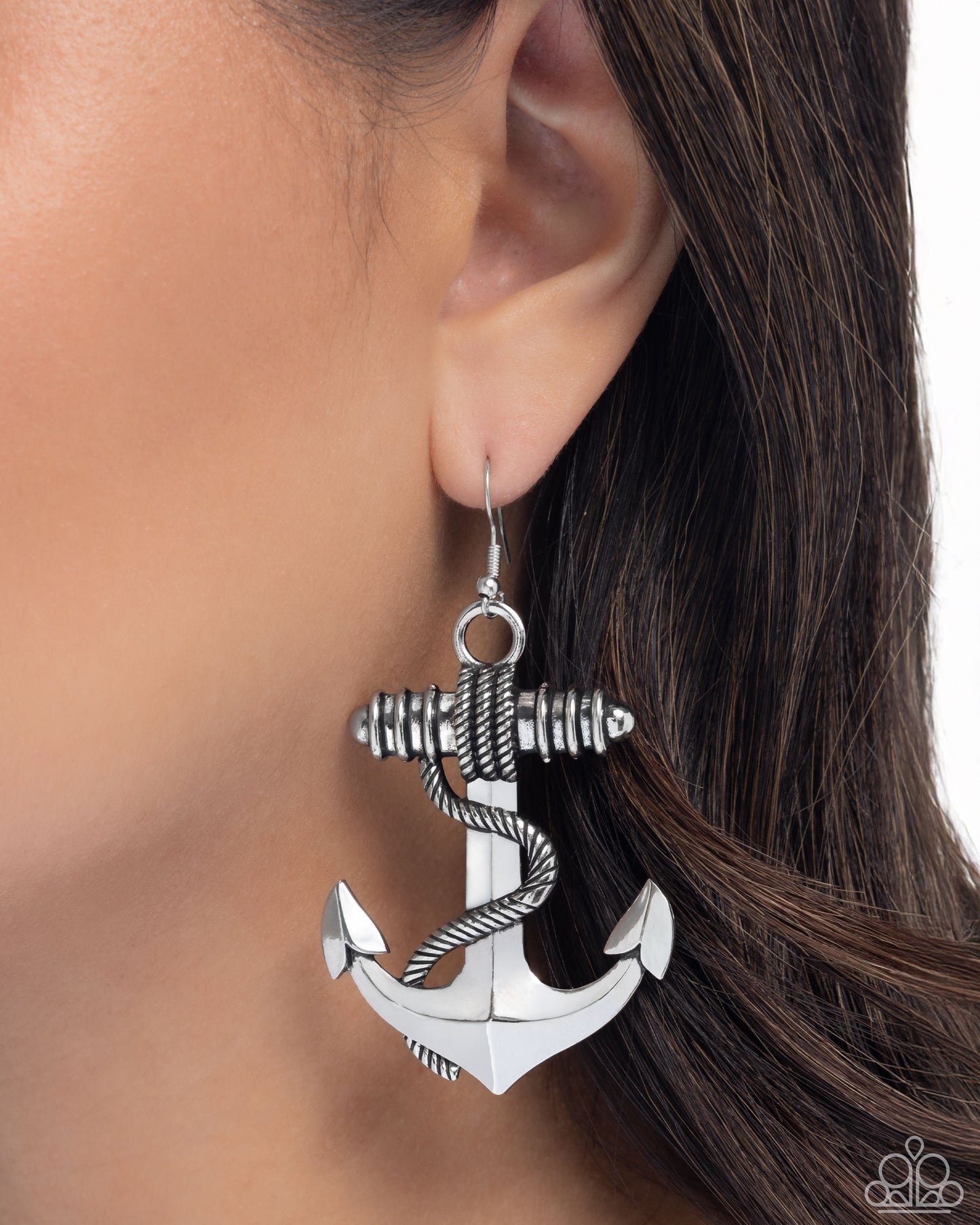 Adorable Anchor - Silver Earring