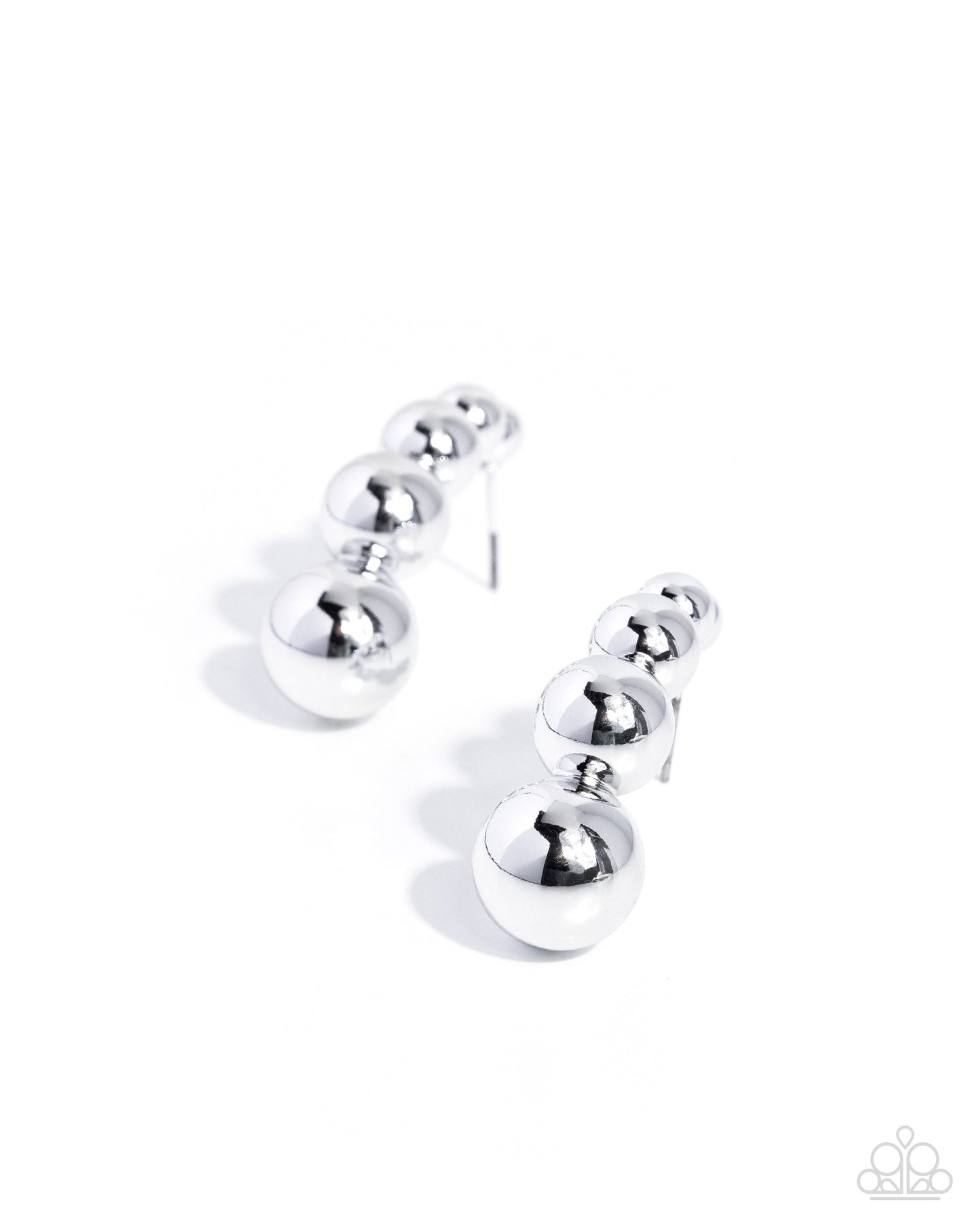 Graduated Grunge - Silver Earring