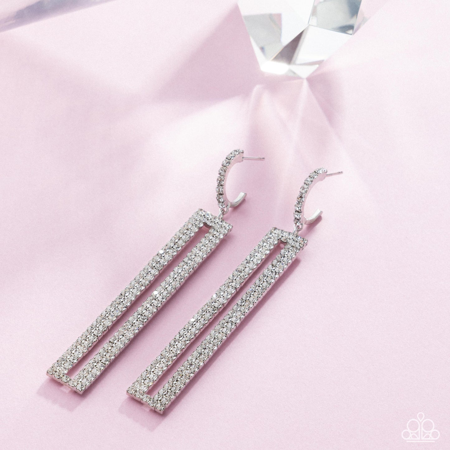 Elongated Ease - White Earring