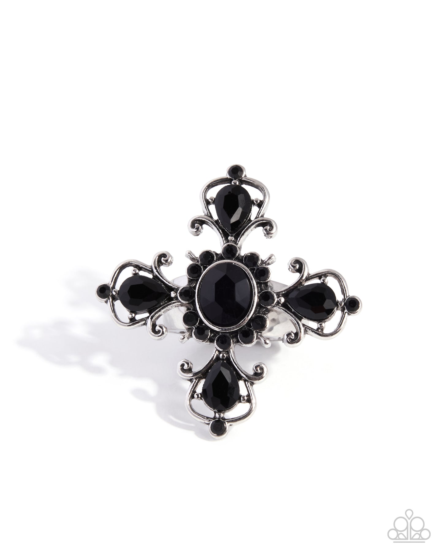 Curly Cross - Black Ring