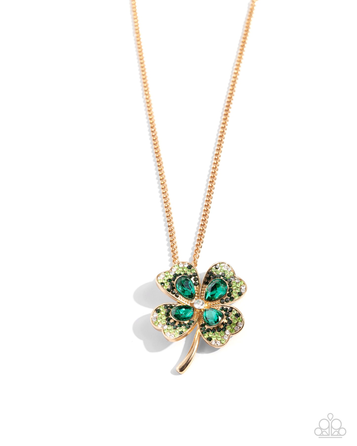 Four Leaf Fashion - Green Necklace