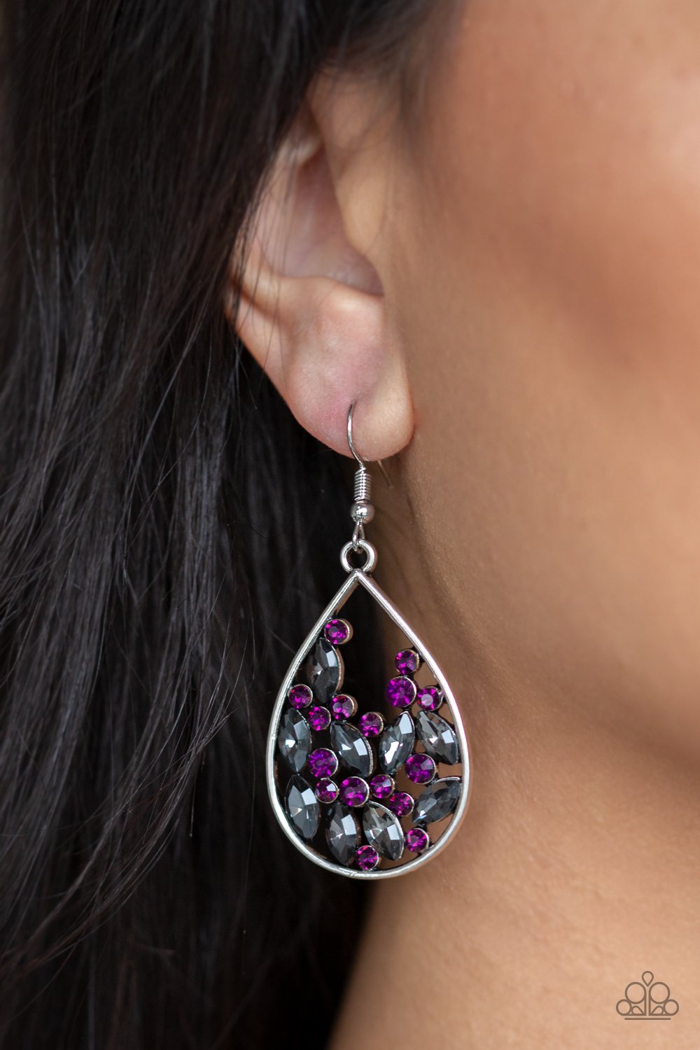 Purple Cash Oe Crystal Earrings