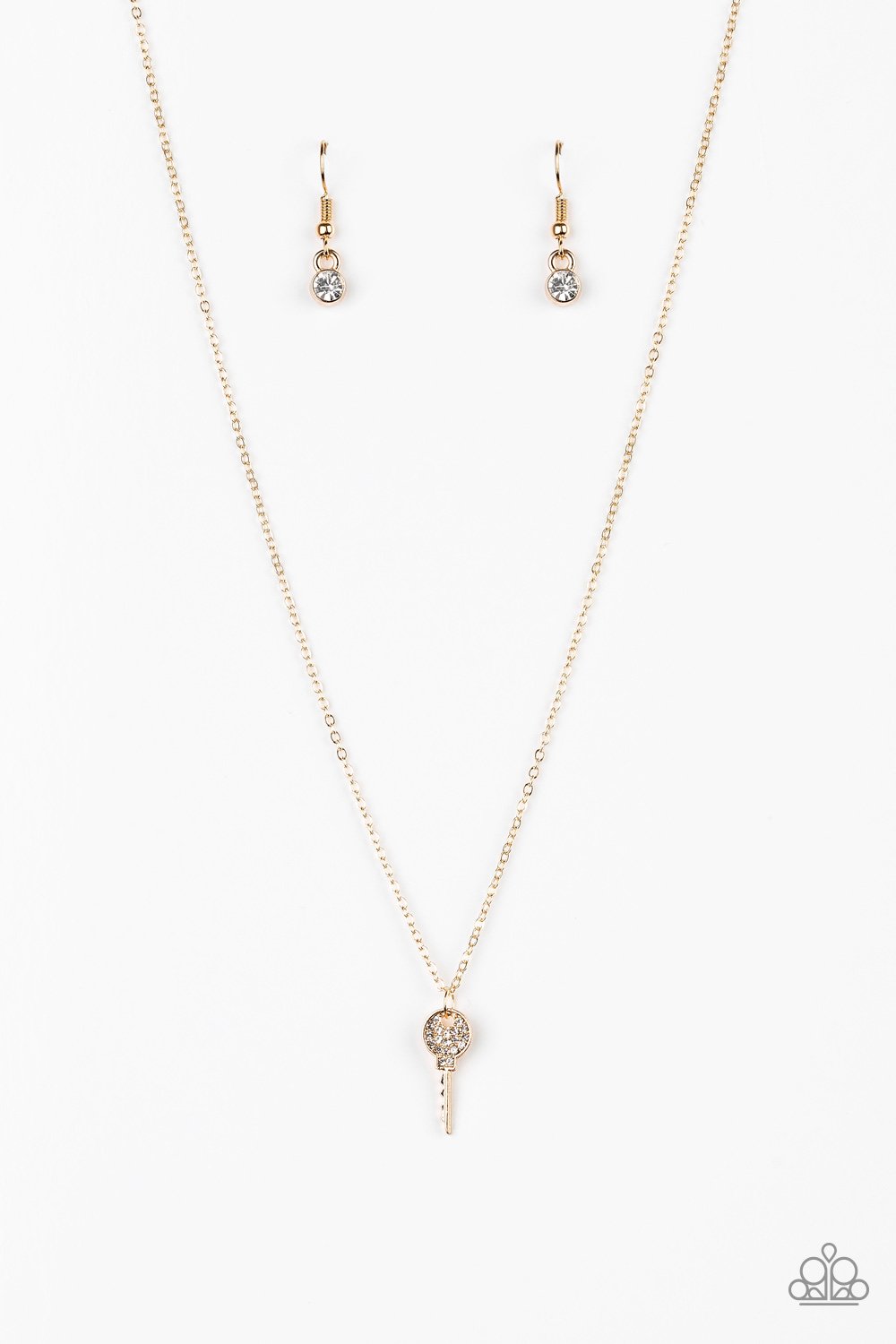 Gold Key Figure Necklace