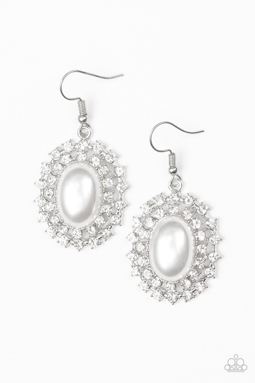Mega Movie Star - White Earrings