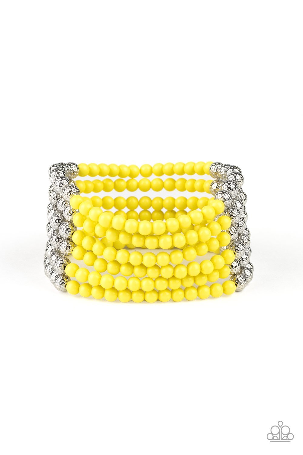 Yellow LAYER It On Thick Bracelet