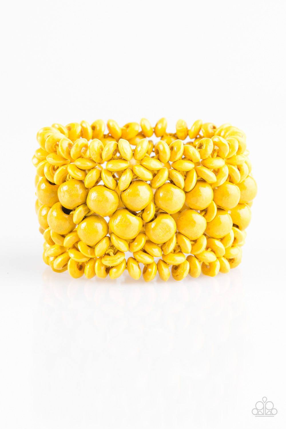 Tropical Bliss - Yellow Wooden Bracelet