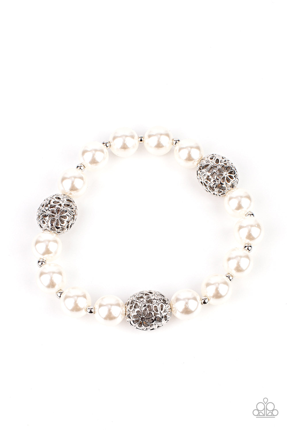 Upscale Whimsy - White Bracelet