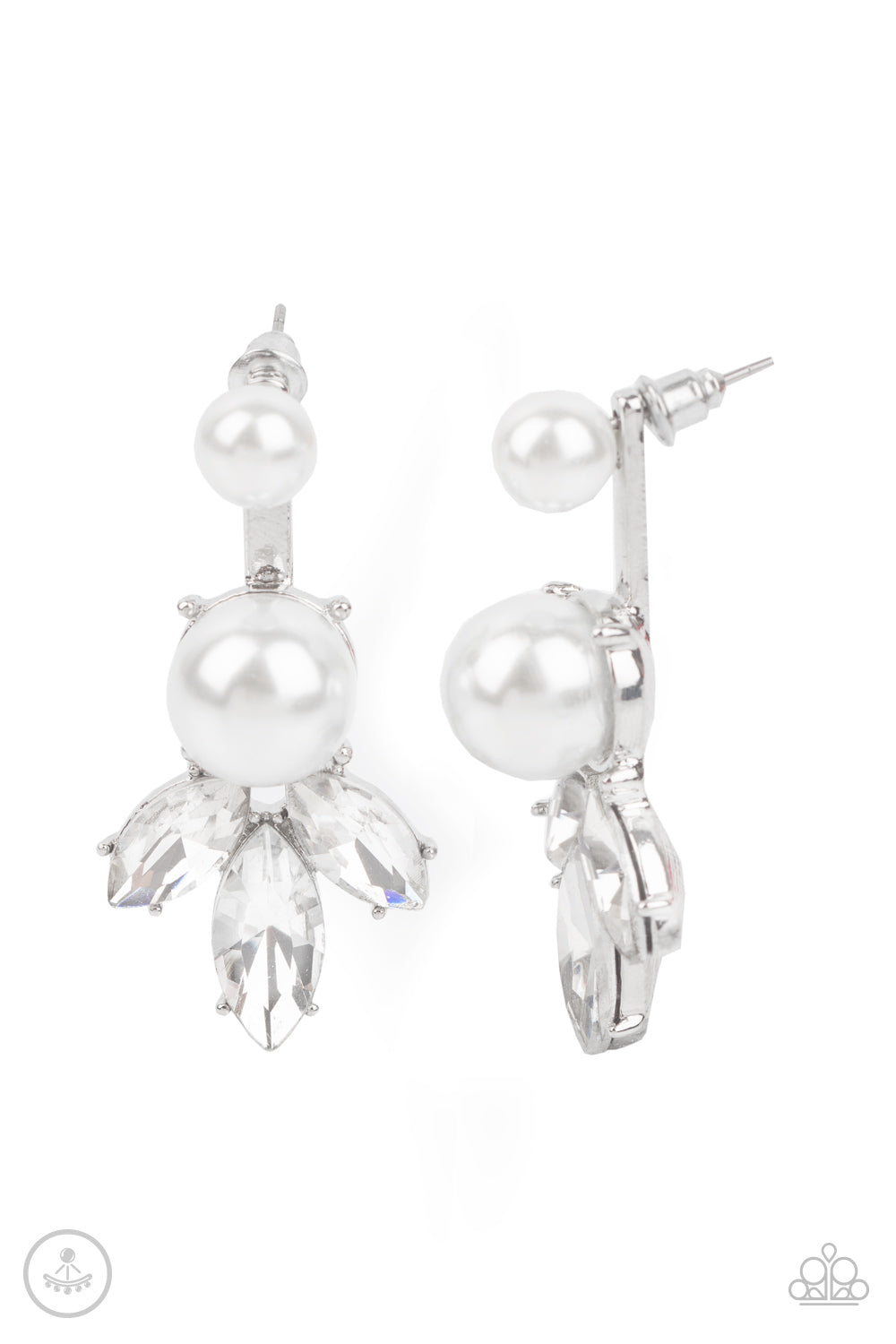 Extra Elite - White Double-Sided Earring