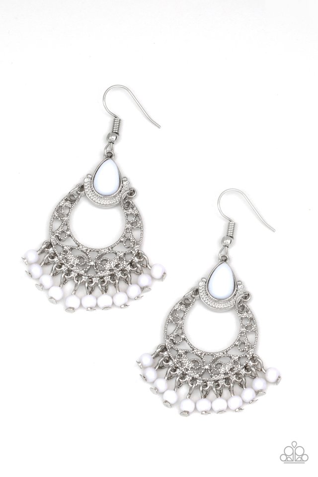 Colorful Colada - White Earrings