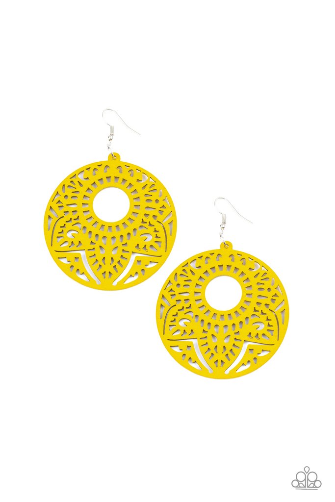 Yellow Mandala Mambo Earrings