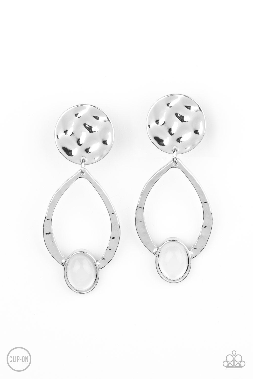 Opal Obsession - White Clip-On Earring