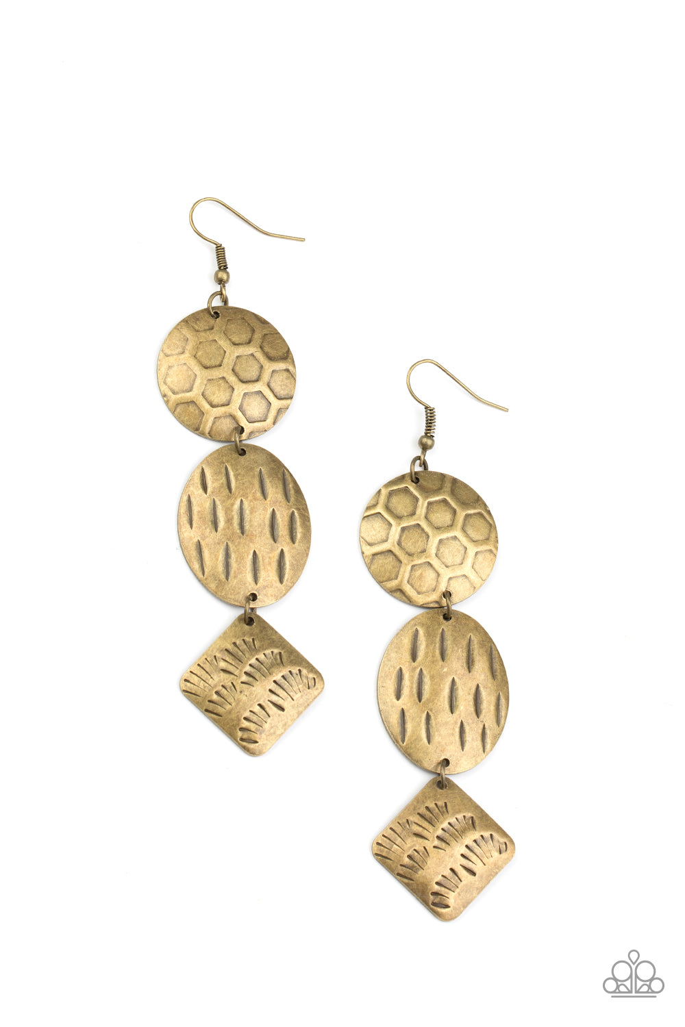 Mixed Movement - Brass Earring