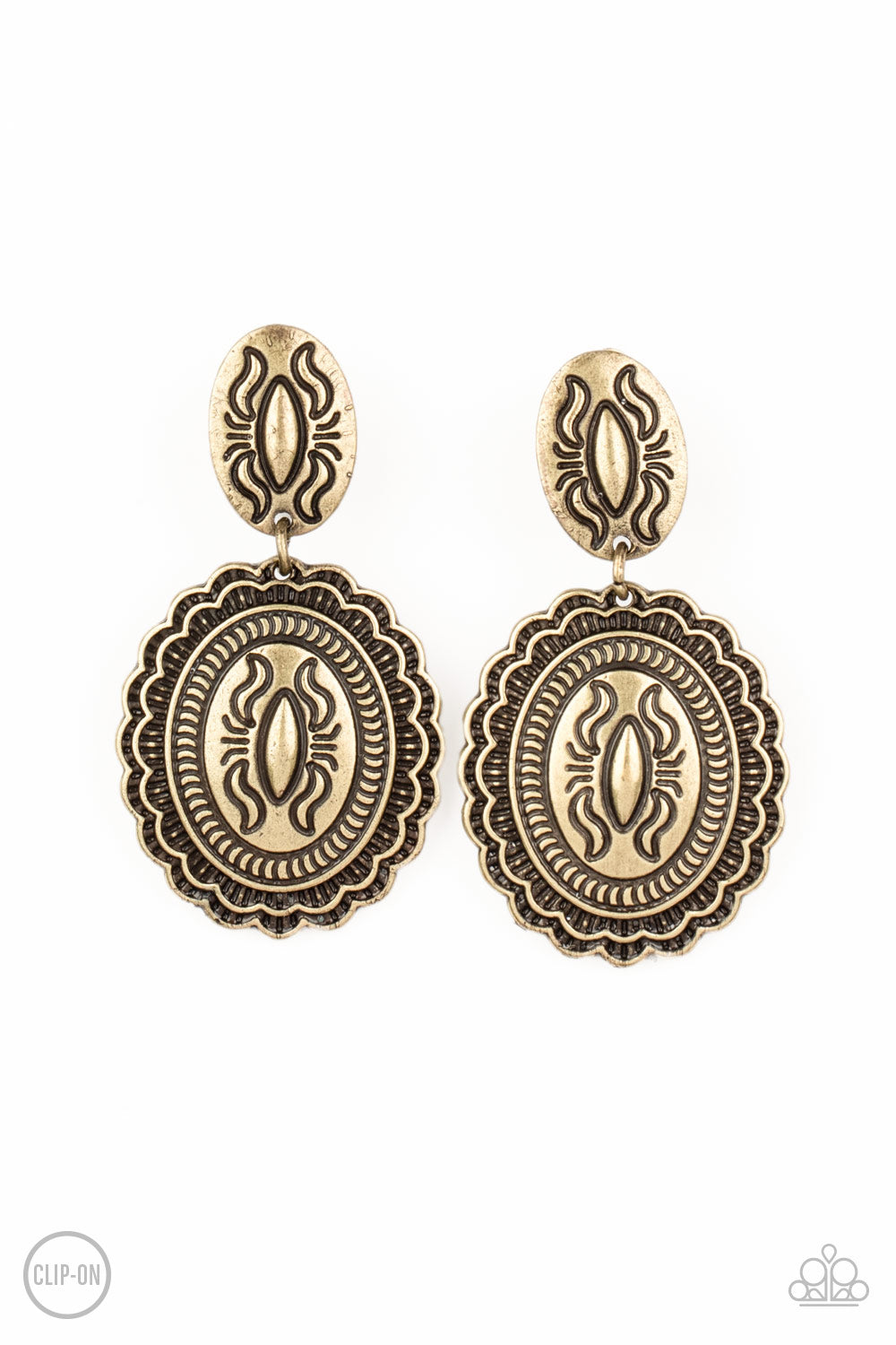 Ageless Artifact - Brass Clip-On Earring