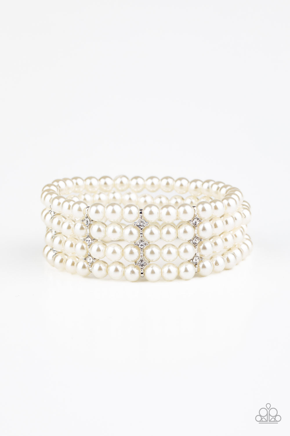 Stacked To The Top - White Bracelet