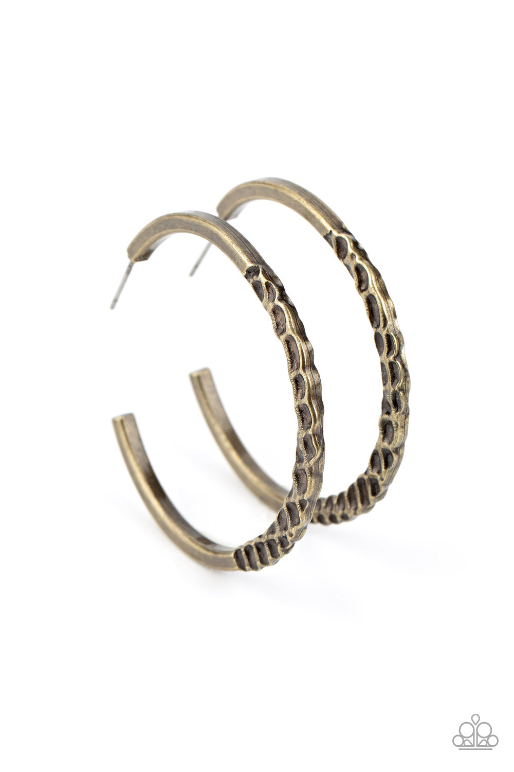 Imprinted Intensity - Brass Earring