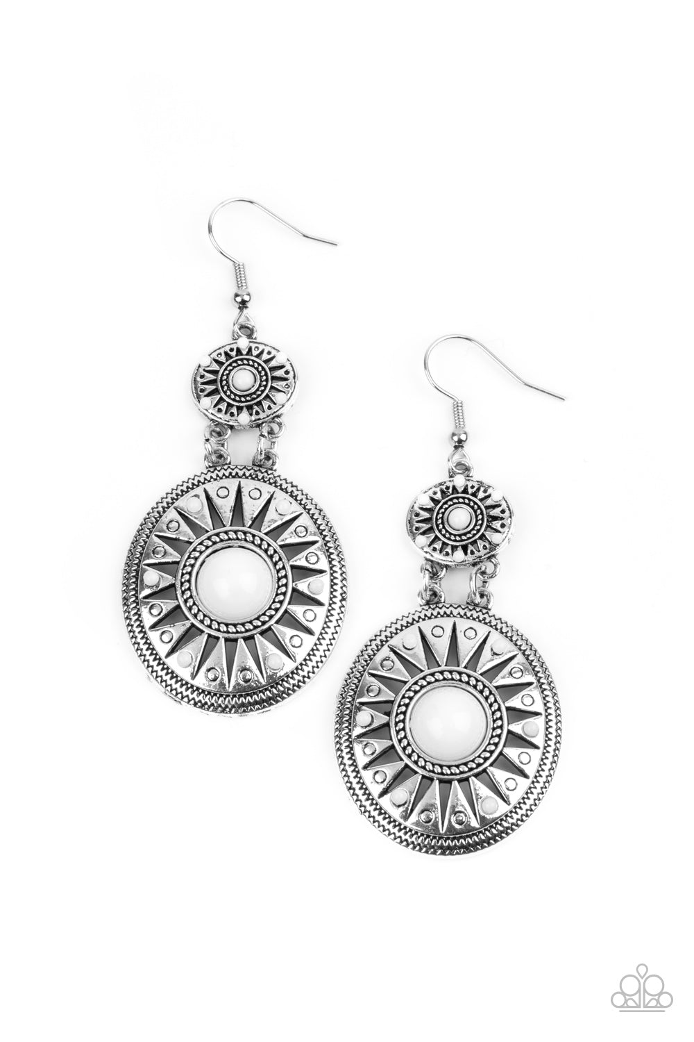 Temple of The Sun - White Earring