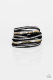 Rock Star Attitude - Black/Gold Double Wrap Bracelet