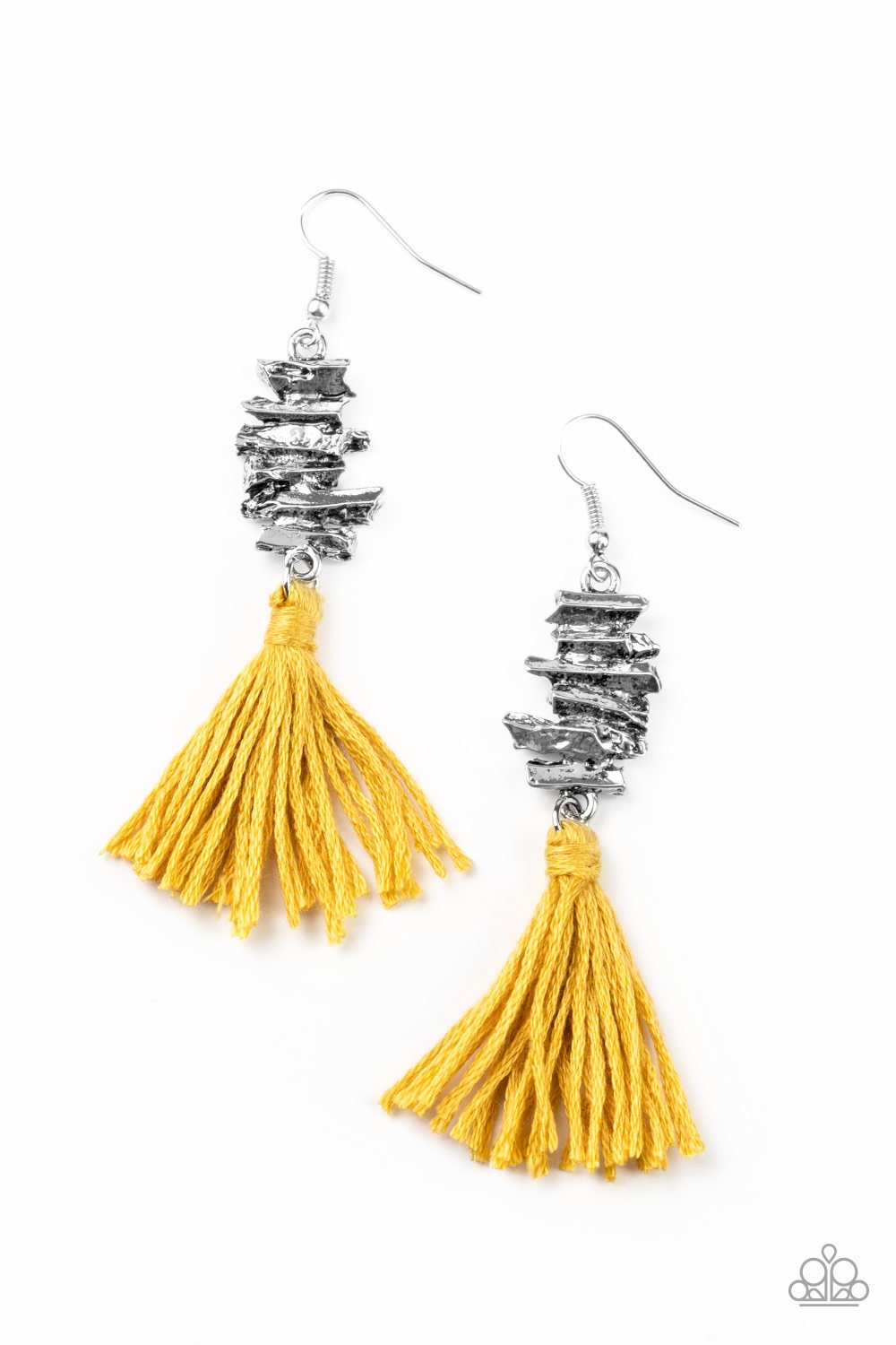 Yellow Tiki Tassel Earrings