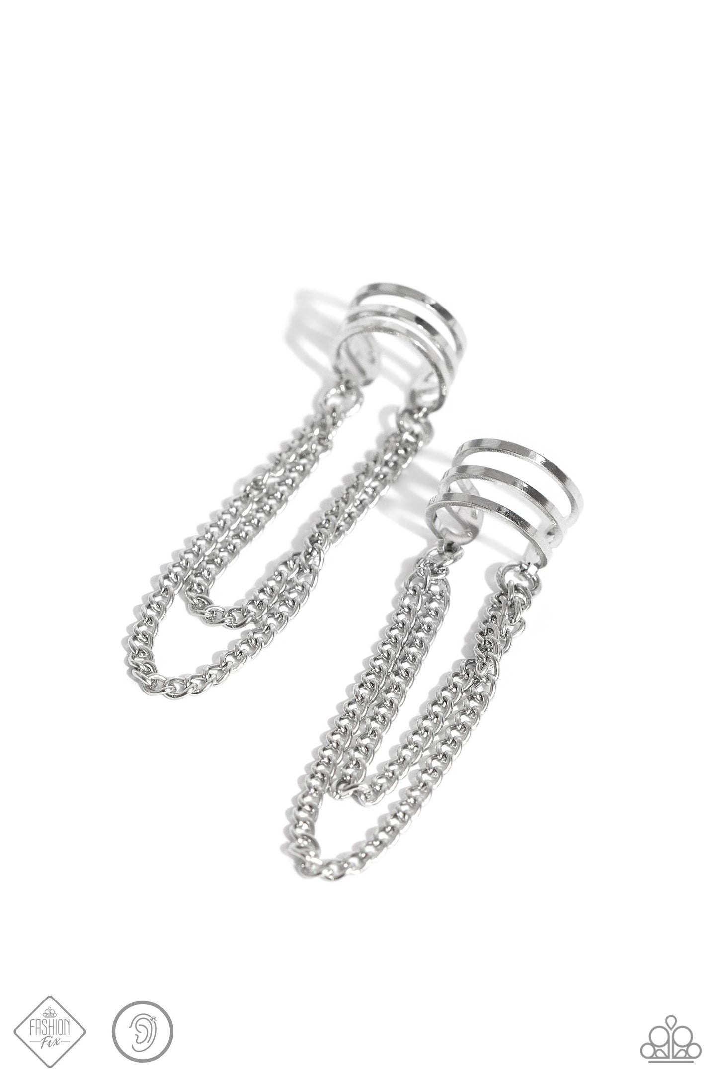 Unlocked Perfection - Silver Earring Cuff