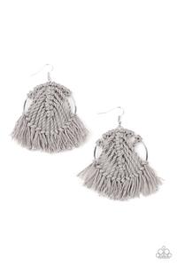 All About MACRAME - Silver Earrings