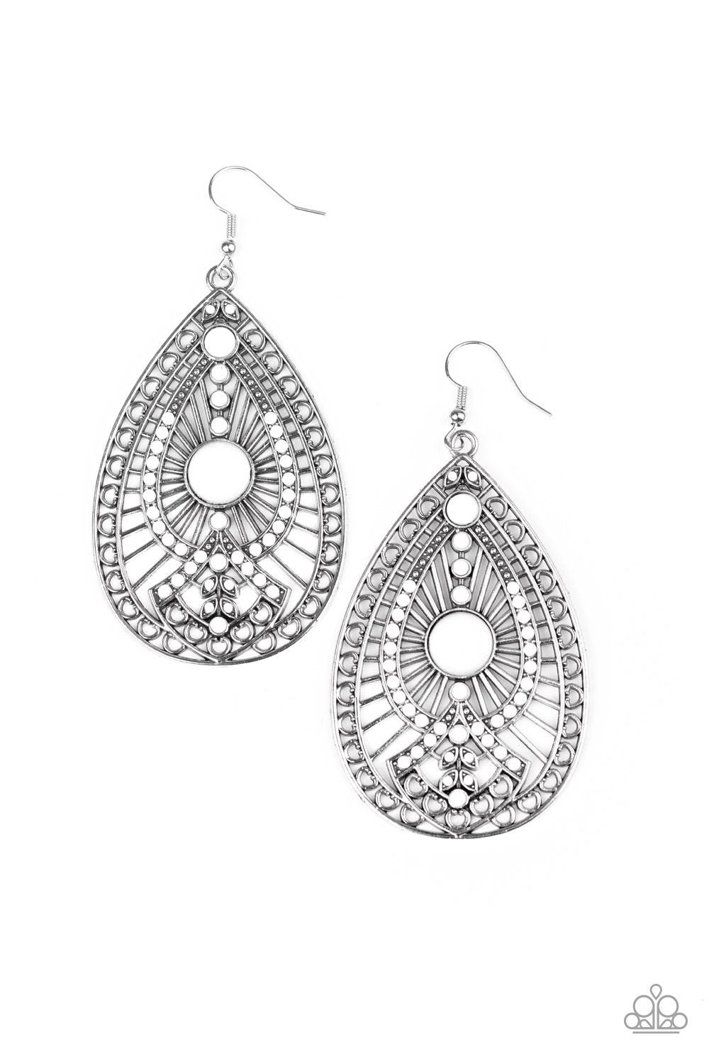 White Just Dropping By Earrings