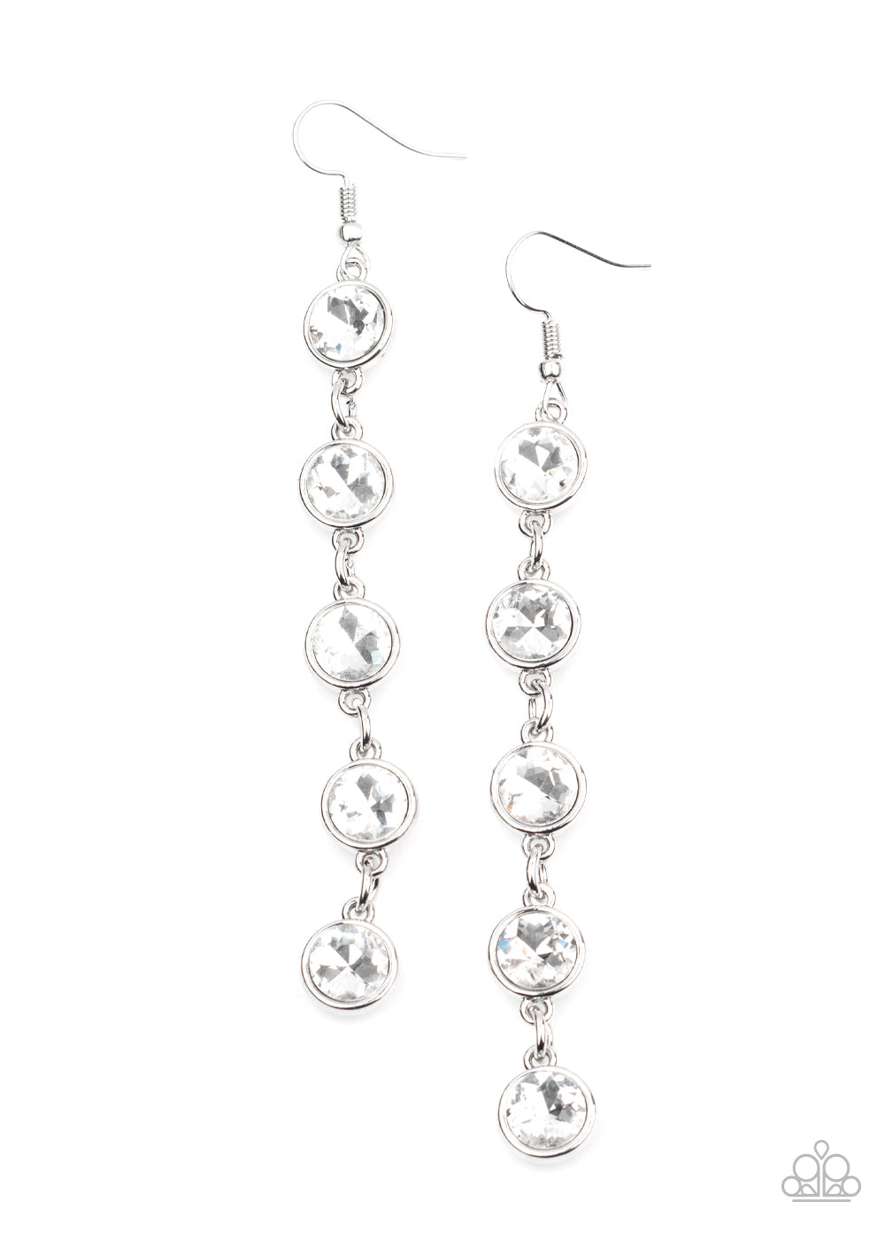 Trickle Down Twinkle - White Earring