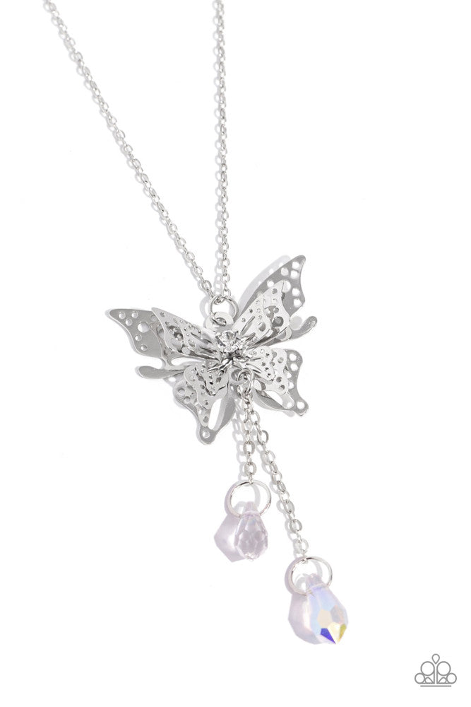 Enchanted Wings - White Necklace