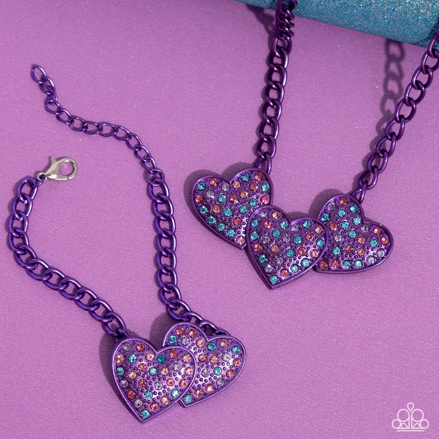 Lovestruck - Purple Necklace & Bracelet Set
