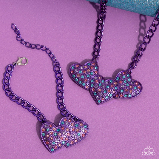 Lovestruck - Purple Necklace & Bracelet Set