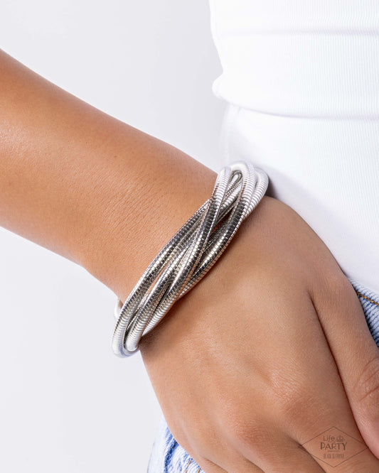 Stacked Severity - Silver Bracelet