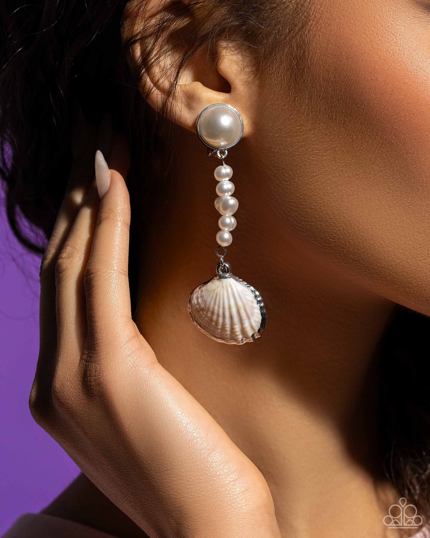 Oceanic Occasion - White Earring