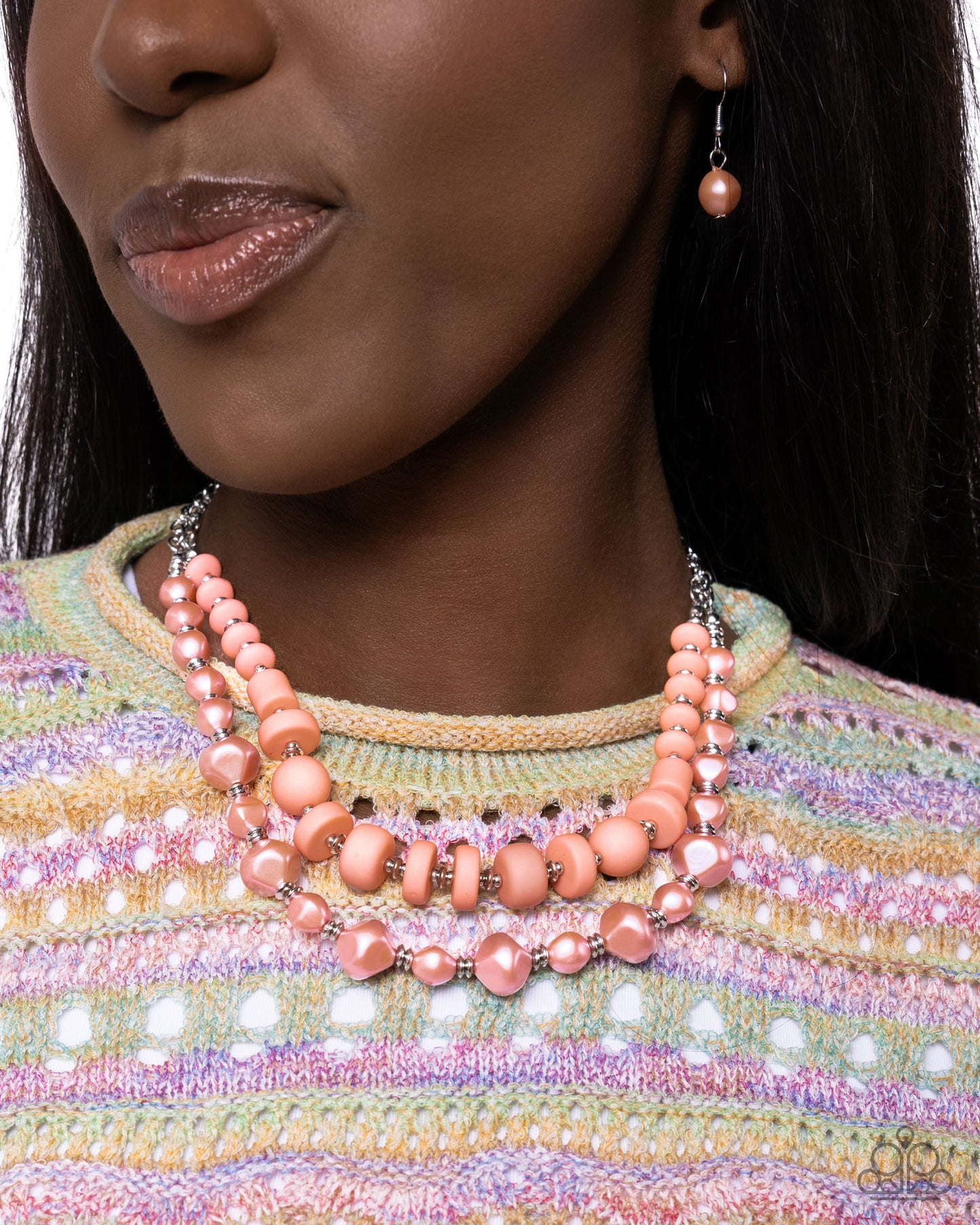 Shape Shifting Sense & Season - Orange Necklace & Bracelet Set