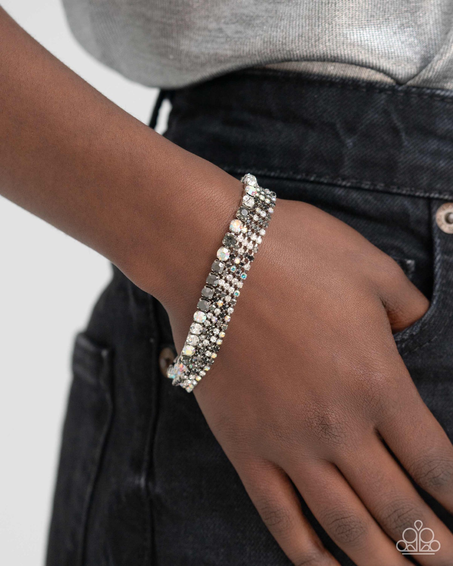 Chic Connection & Serendipitous Strands - Silver Necklace & Bracelet Set