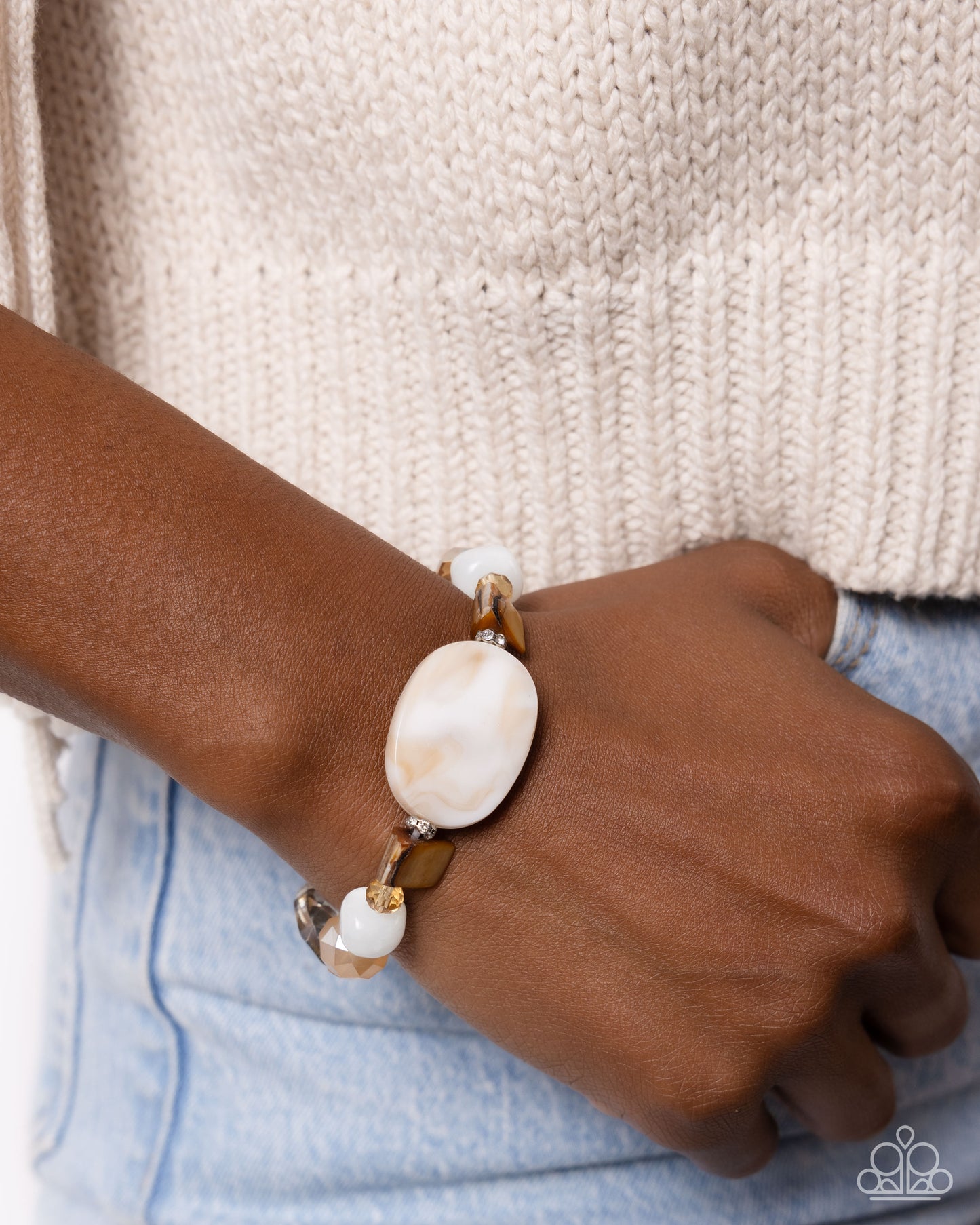 Apartment Abstract & Accent - Brown Necklace & Bracelet Set