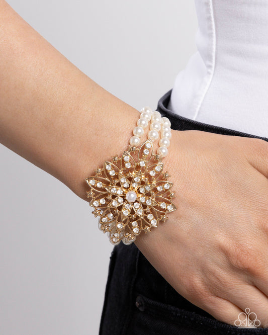 Flattering Floral - Gold Bracelet