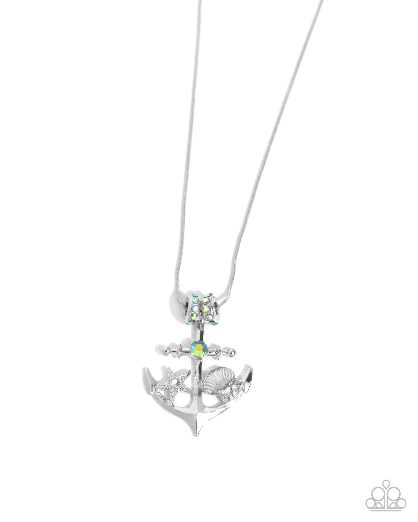 Anchored Accent - Green Necklace