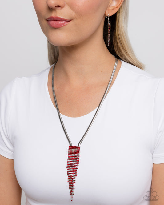 Straighten Up - Red Necklace