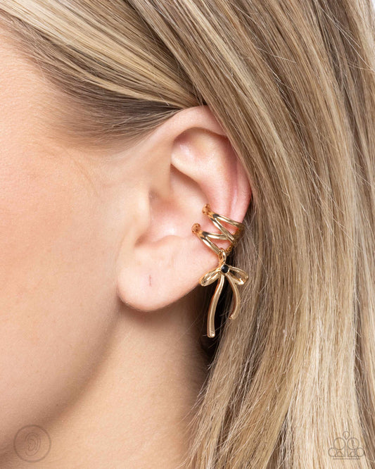 Ballet Lacing - Gold Earring