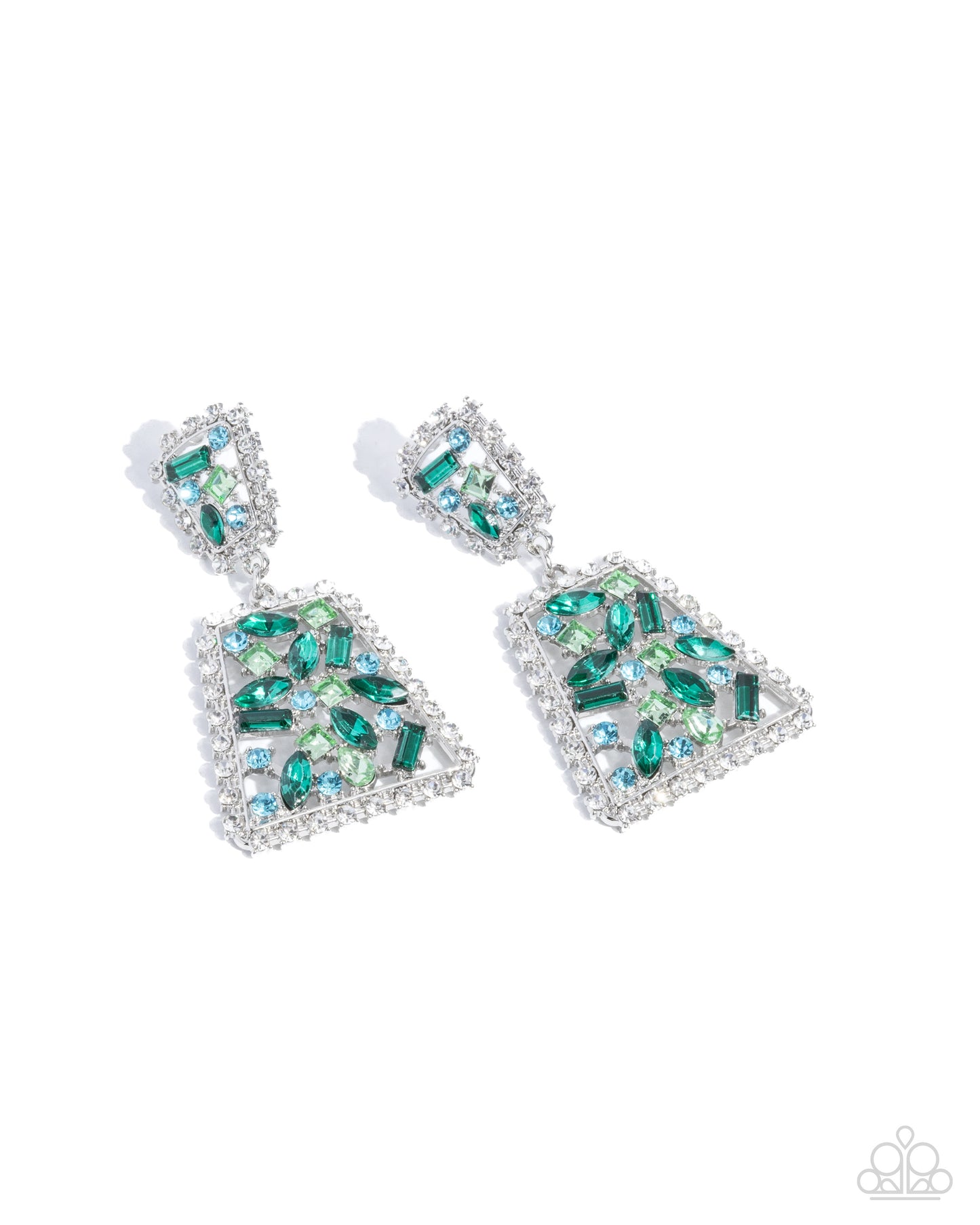 Glistening Gala - Green Earring