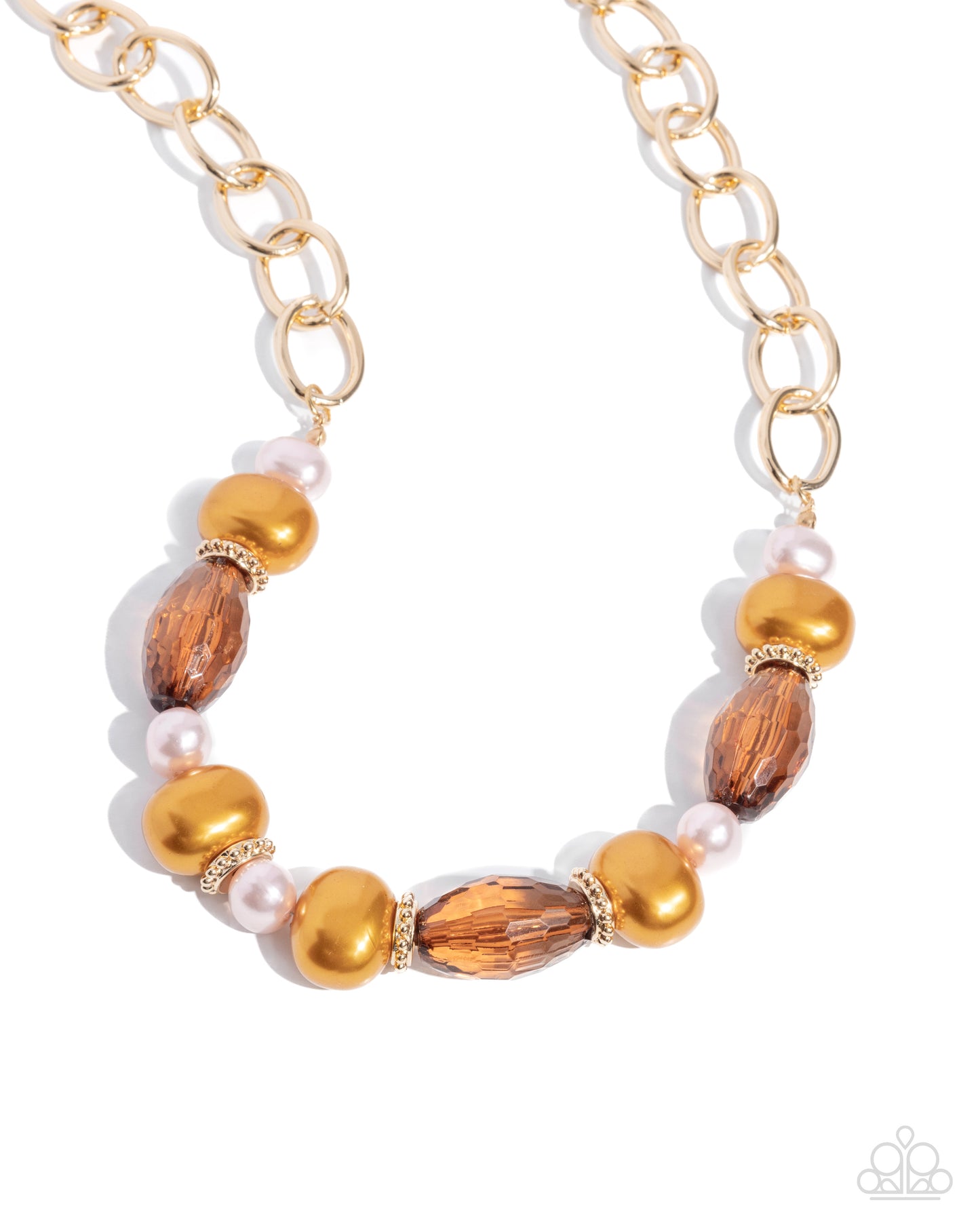 Pearly Patron & Passenger - Brown Necklace & Bracelet Set