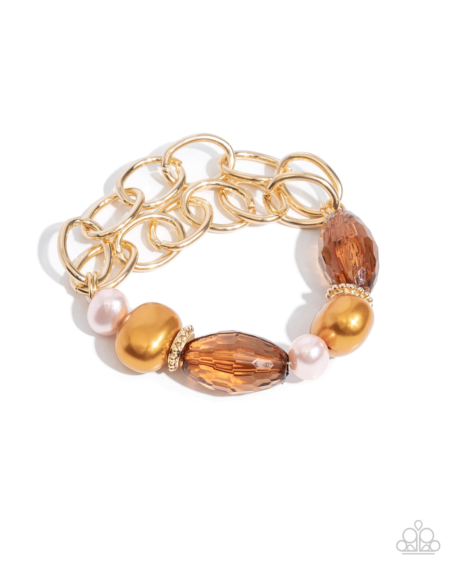 Pearly Patron & Passenger - Brown Necklace & Bracelet Set