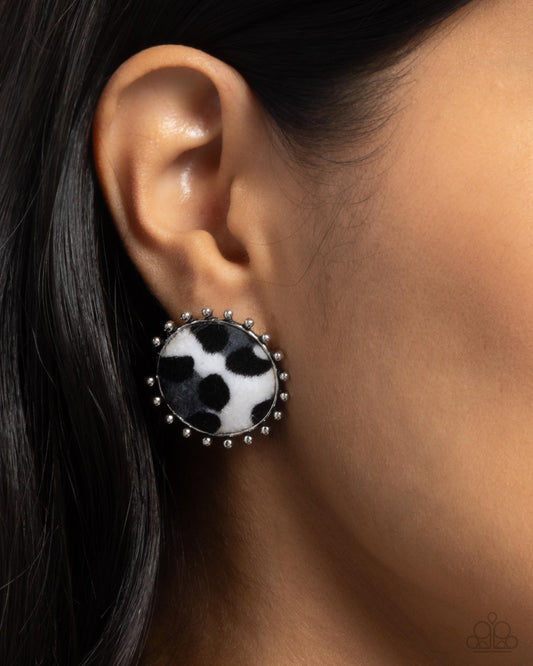 Cowhide Couture - Black Earring