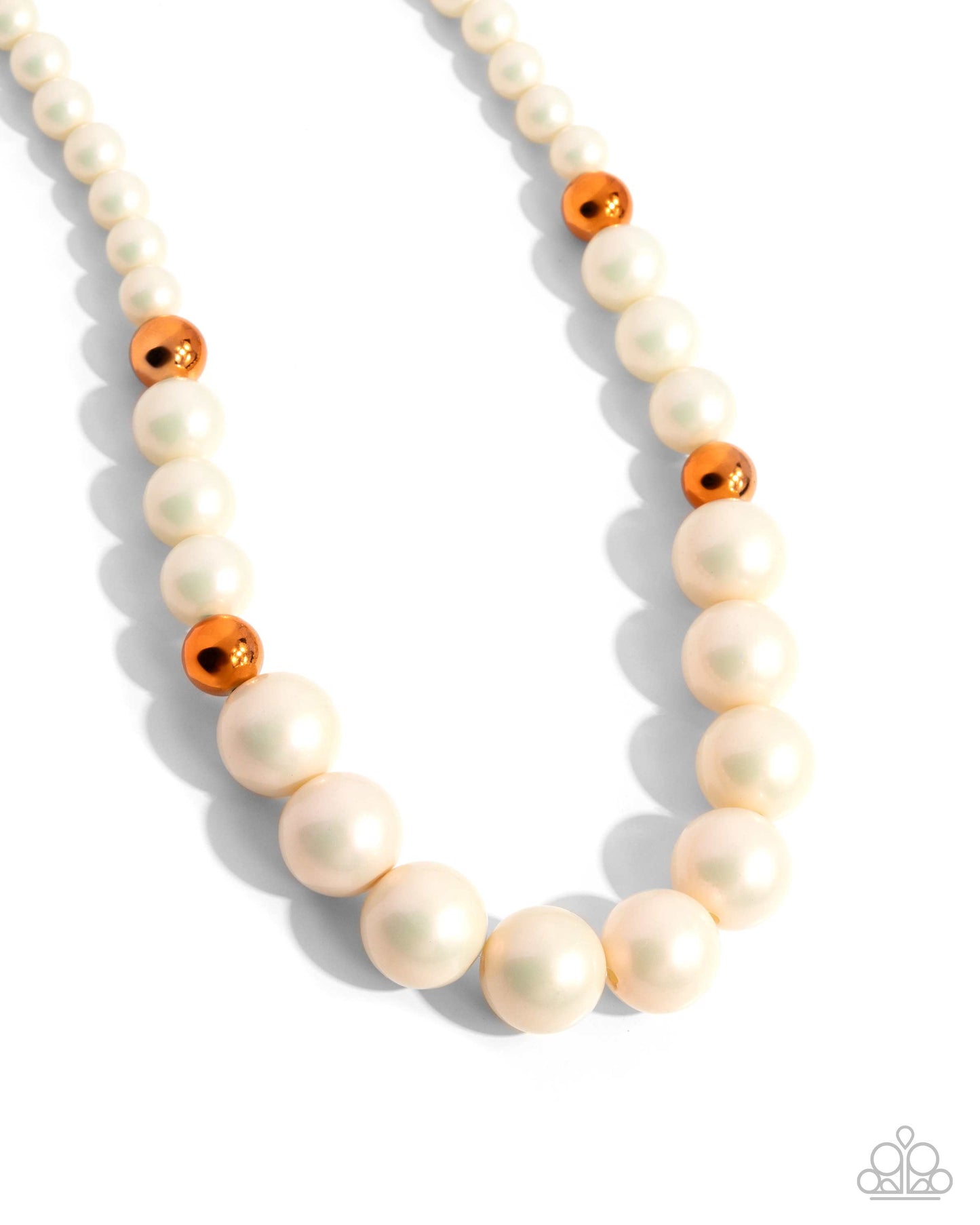 Pearl Platoon - Orange Necklace & Bracelet Set