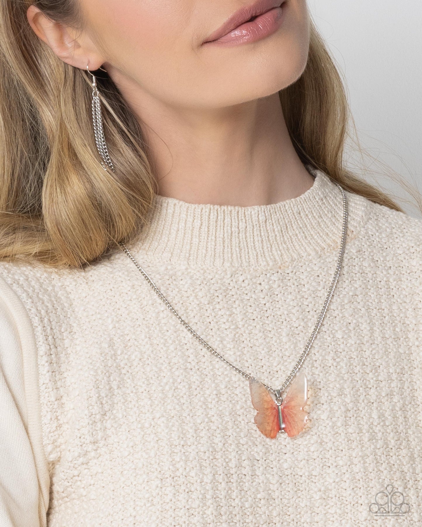 Fancy Flight - Pink Necklace & Ring Set