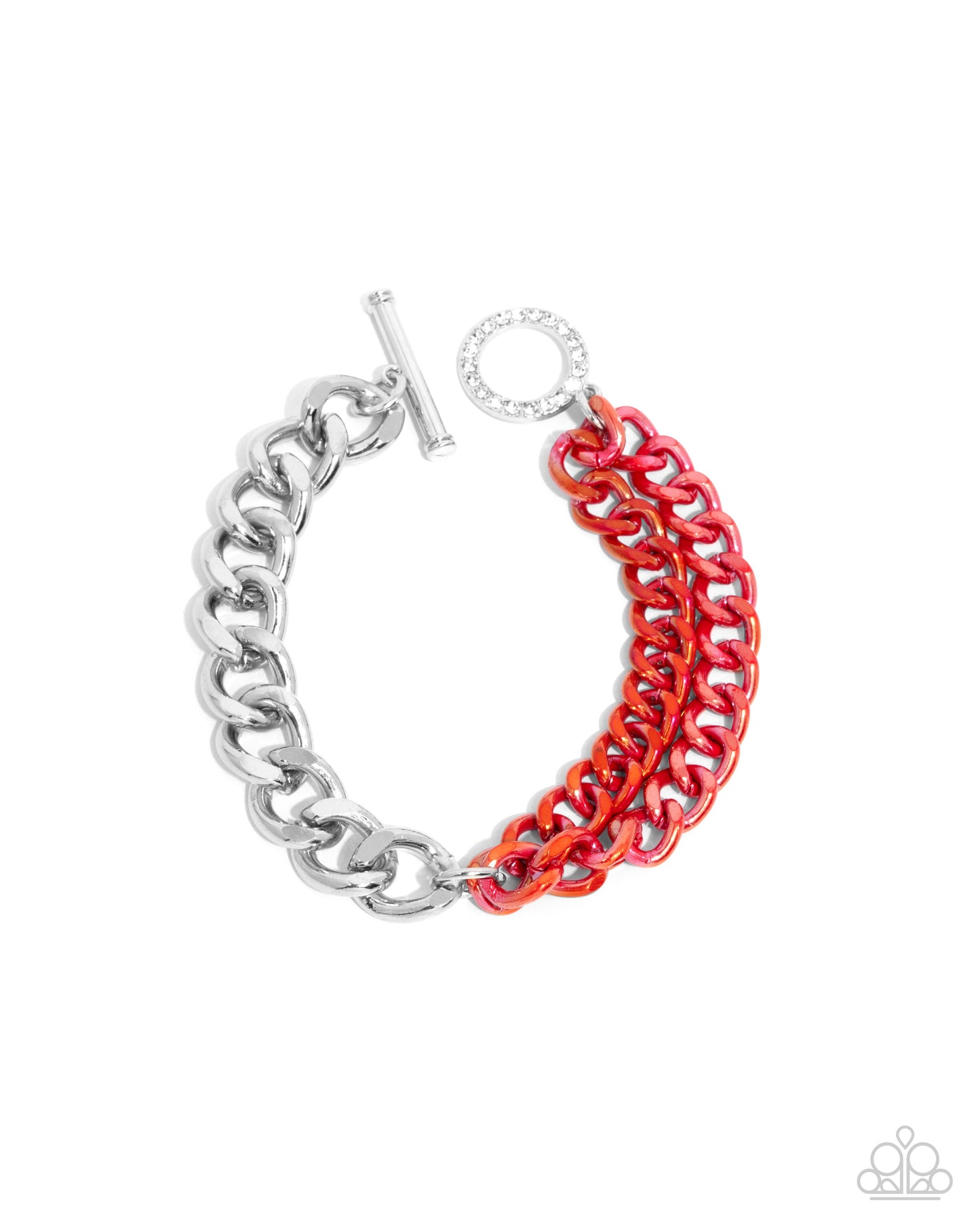 Iridescent Icon & Tourist Twists - Red Necklace and Bracelet Set