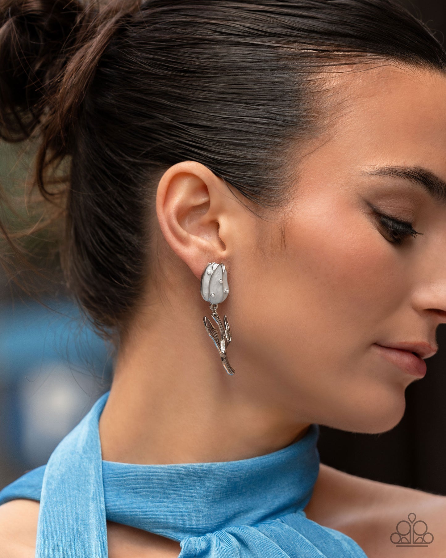 Timeless Tulip - White Earring